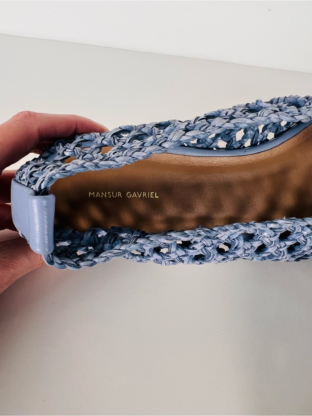 Mansur Gavriel Woven Ballerina Slip-On Ballet Flats in Blue Size 39.5 - Picture 8 of 12